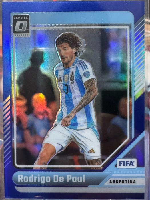 2024-25 Panini Optic FIFA Rodrigo De Paul Blue Refractor /149 #73 Argentina