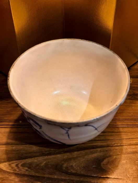 嚴選押小路京燒抹茶碗，名家手工純手繪青花猴，高度8公分直徑12公分