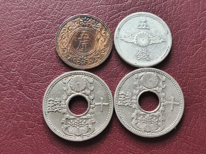 日本大正五厘銅幣嚴選古董硬幣收藏，日本昭和5年5錢鋁幣直徑19mm，昭和
