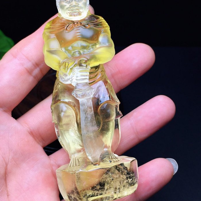 天然黃水晶不動明王擺件工藝精湛造型生動不動明王為佛教密宗八大明王