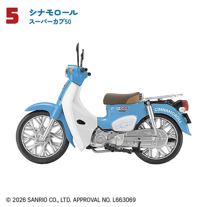 ＊日式雜貨館＊日本正版 日本限定販售 Honda Super Cub x 三麗鷗 聯名款機車擺飾 迷你模型機車套組 10款 三麗鷗聯名收藏擺飾