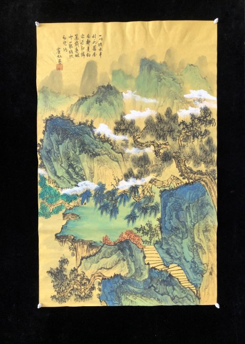Z409【黃賓虹】山水，三尺豎幅純手繪作品尺寸約：96*61厘米未裝裱，1