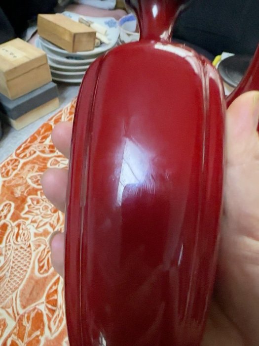 伊*宇様 Noritake 赤い花瓶　陶器　辰砂 嚴選日本Noritake則武辰砂釉花瓶，朱砂紅釉停產款，工藝獨特宜收藏或擺
