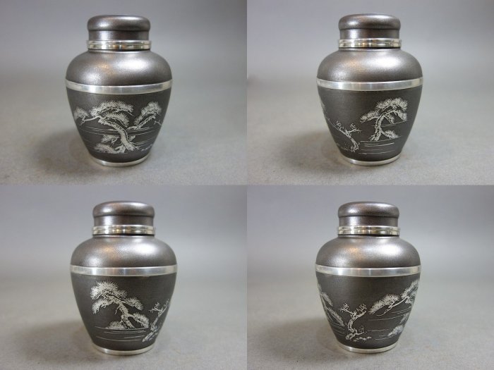 華寶軒』 日本茶道具昭和時期本錫製梅蘭竹菊松五君子茶器三件組| Yahoo拍賣