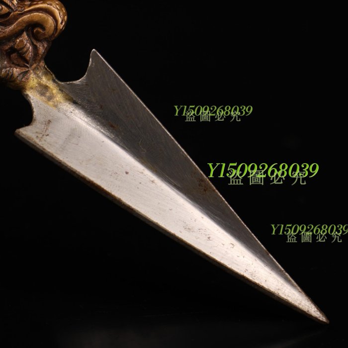 西藏老純紫銅純手工雕刻玄鐵尖藏傳佛教密宗金剛降魔杵古董老貨擺件【聚