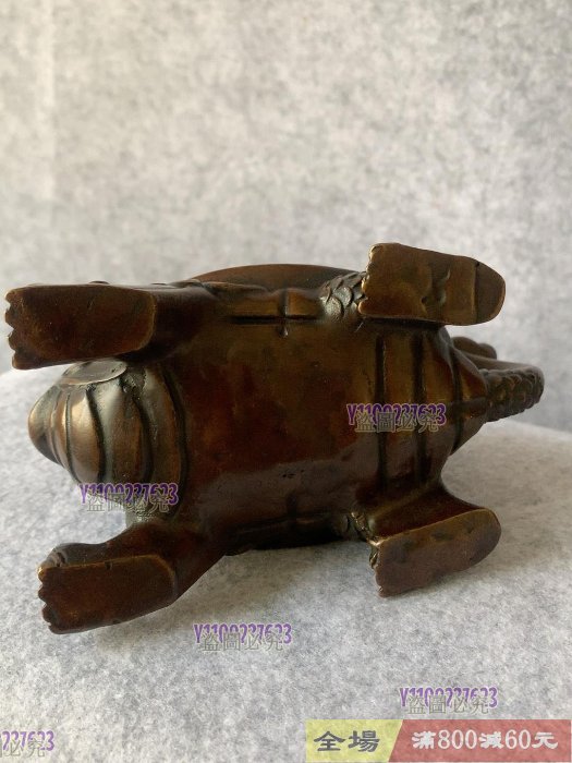 純銅龍龜擺件個頭不大細節精細玄關風水銅龍龜銅龜擺件規格長約13厘米高