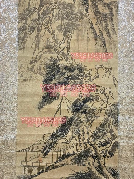 編號04389 畫家：趙孟頫四條屏中堂畫山水畫手繪畫畫工精細一套材【華夏