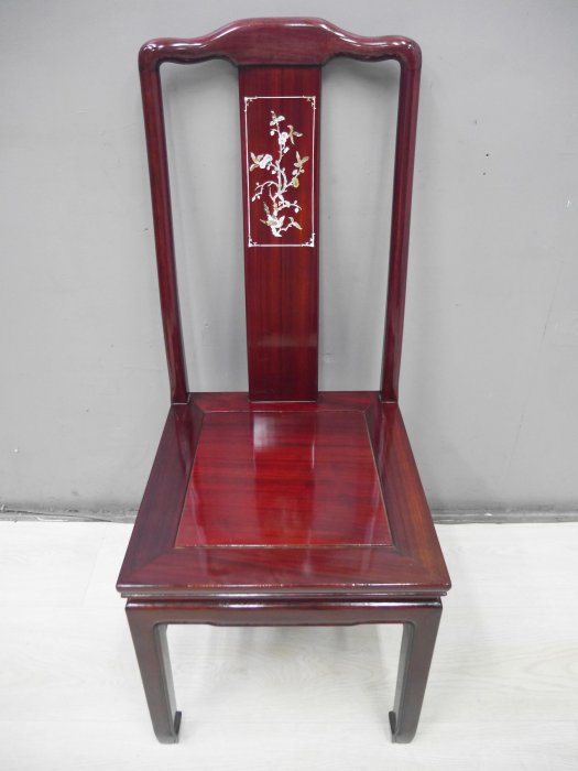 【台北二手家具】百豐悅 新北二手傢俱-二手 餐椅 紅木鑲貝 實木餐椅 休閒椅 原木椅 會客椅 新莊二手家具 士林二手家具