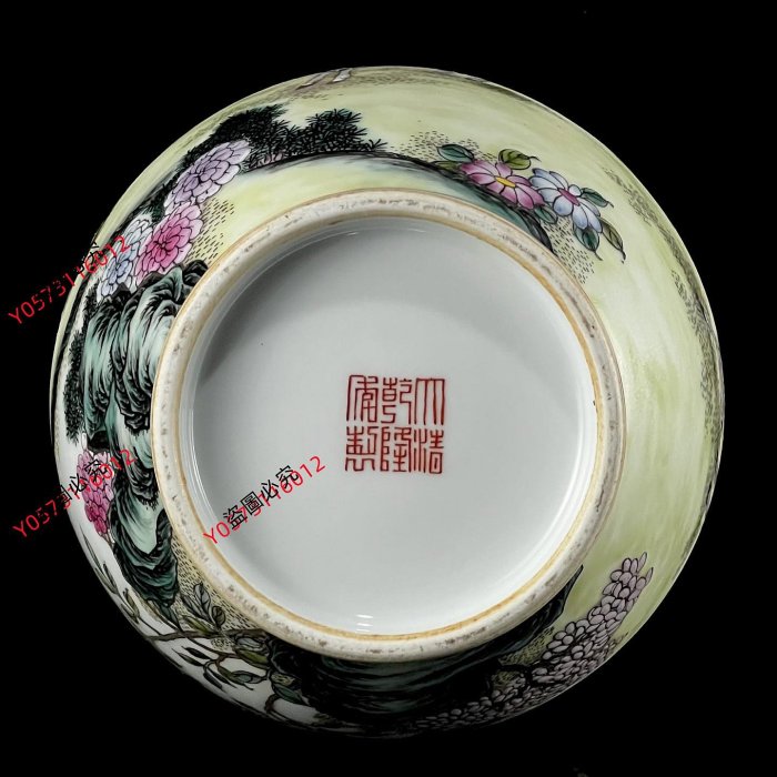 可議價清乾隆粉彩三陽開泰花卉紋雙耳瓶。高32*15。DJ926@@5614905古玩