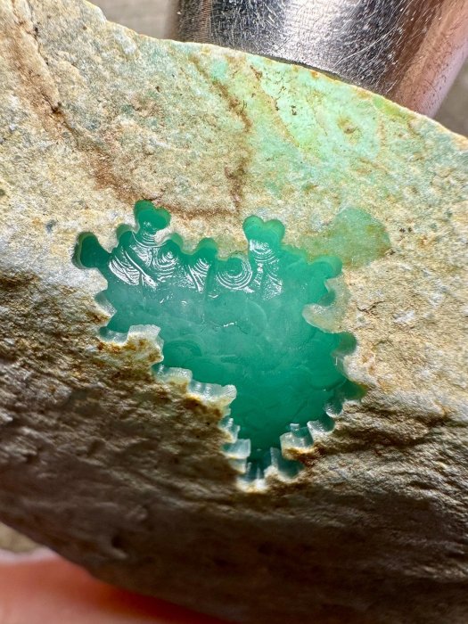 天然翡翠，G0219，天空藍翡翠原石，整個脫沙效果好，種好色好肉質好