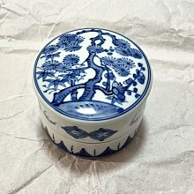 嚴選日本Vintage平安時代昭阿彌染付青花雙層香盒印泥盒，松竹梅青花全