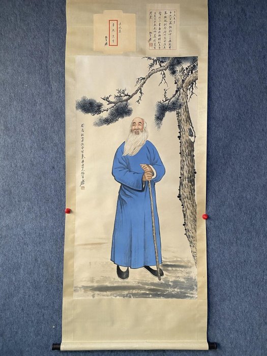 編號:AF035 仿古字畫畫家:張大千四尺中堂畫人物畫手繪畫畫工精細。2 加