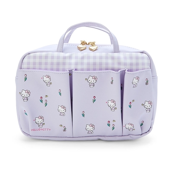 【震撼精品百貨】凱蒂貓 Hello Kitty~日本SANRIO三麗鷗 KITTY皮質多口袋手提收納包 (2023新生活)*82319