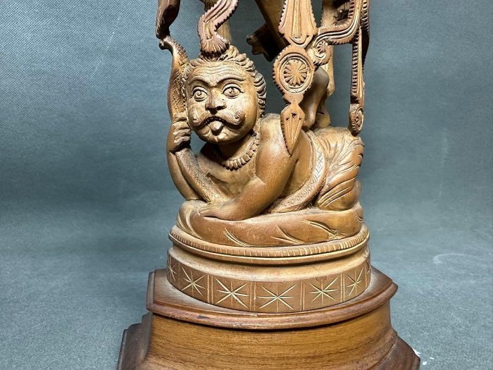 印度白檀木雕弁財天佛教美術佛像古董木像木製佛教擺飾| Yahoo拍賣