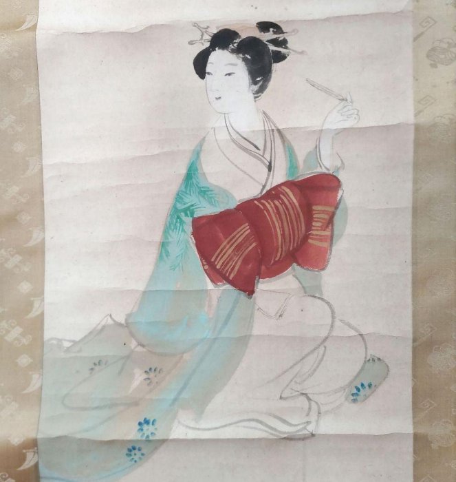 美人画　晴雪　掛軸　Y262 美人畫掛軸晴雪紙本立軸Y262 | Yahoo拍賣