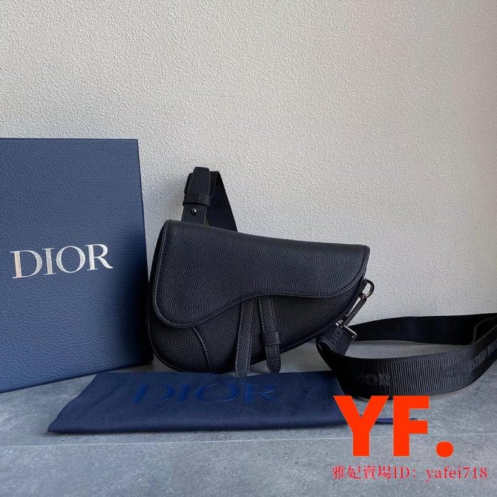 【雅妃二手】DIOR 迪奧 Saddle 馬鞍包 黑色 牛皮 男款 胸包 斜挎包 單肩包 男包 現貨