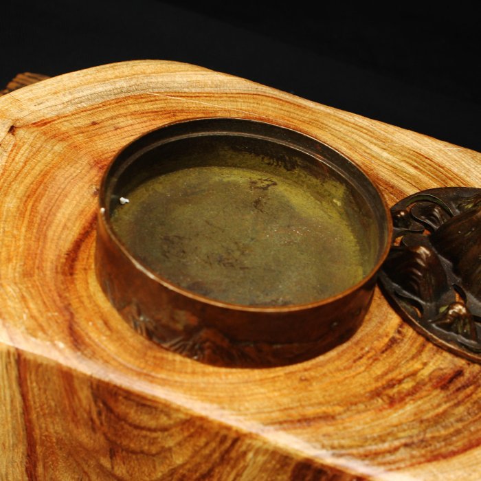 桑園の】博山爐多重山銅細工香爐盤香爐圓盤薰香爐底款Q 10191 | Yahoo拍賣