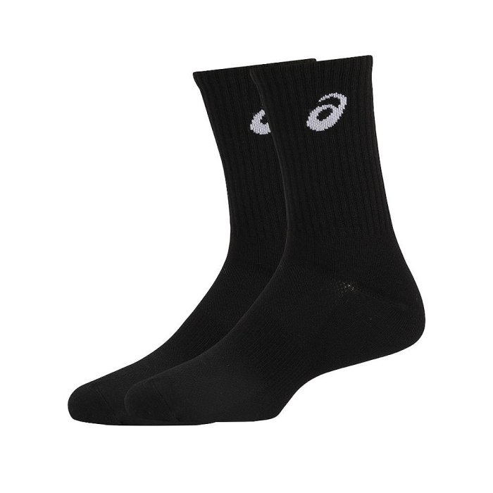 【曼森體育】ASICS 亞瑟士 兩入組 中筒襪 黑 / 白 男女中性款 訓練配件 3033C029