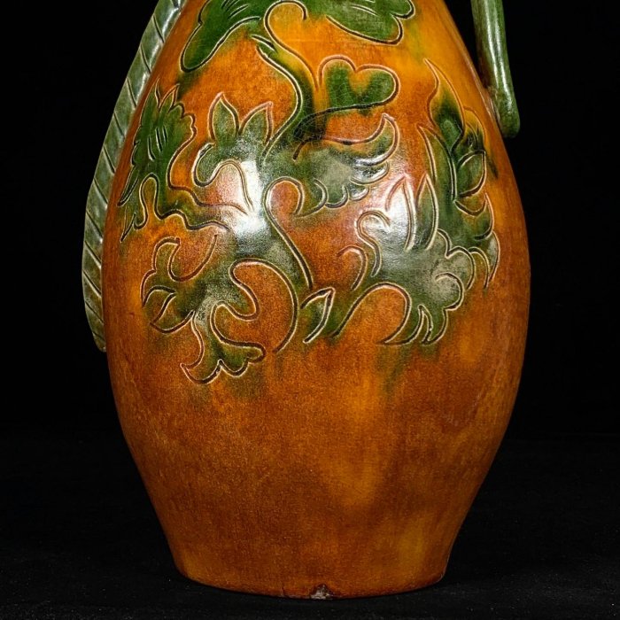 唐三彩花卉紋鳳型壺，高40直徑18cm，600206 瓷器官窯汝窯【古雲