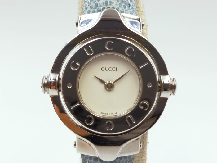 【發條盒子K0049】GUCCI 古馳 白面石英翻轉手環錶   經典女錶