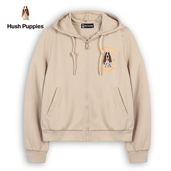 Hush Puppies 外套 女裝簡約造型英文刺繡狗連帽外套