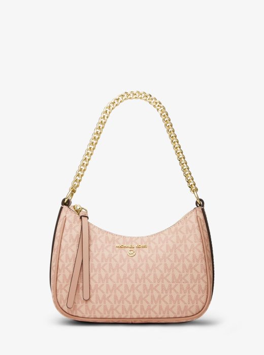 【Michael Kors】2022春夏新款 滿版防刮皮革側背/手提兩用包 粉紅色