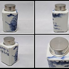 勇福堂》】日本茶道具－平安(井上)春峰款【四方抽角京燒染付山水