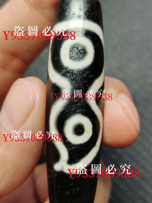 西藏回流葫蘆四眼天珠做工精細圖案清晰自然磨損尺寸57*15 天珠古董古玩