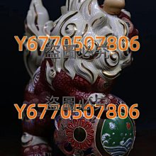 【櫻】過去最大級83cm 九谷 八幡窯 玉獅子 吽形像 置物 資産家収蔵品[na]02 K01 日本古董九谷燒瓷器《八幡窯金彩色繪玉獅子置物九谷燒赤獅子擺件