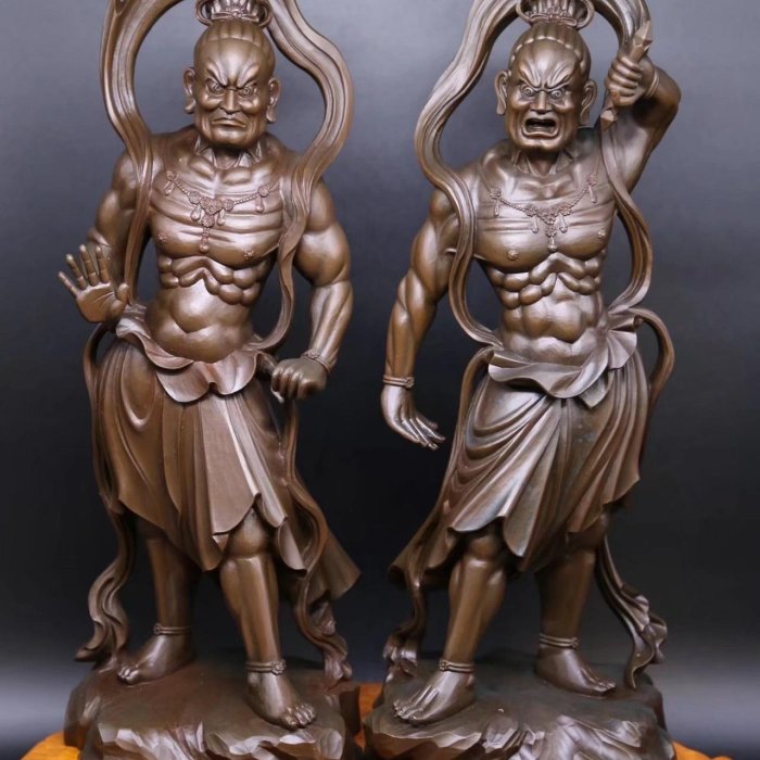 日本佛造像古美術作品高村光云先生原型《蠟型鑄銅制金剛力士像》阿吽吽