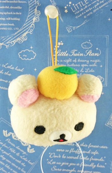 【震撼精品百貨】Rilakkuma San-X 拉拉熊懶懶熊~絨毛吊飾 頭 橘子