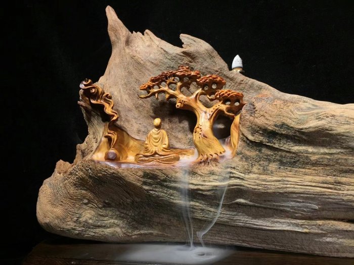 無相佛】太行崖柏板根料意境精品全陳化做工精細一體成形天然精雕倒流香
