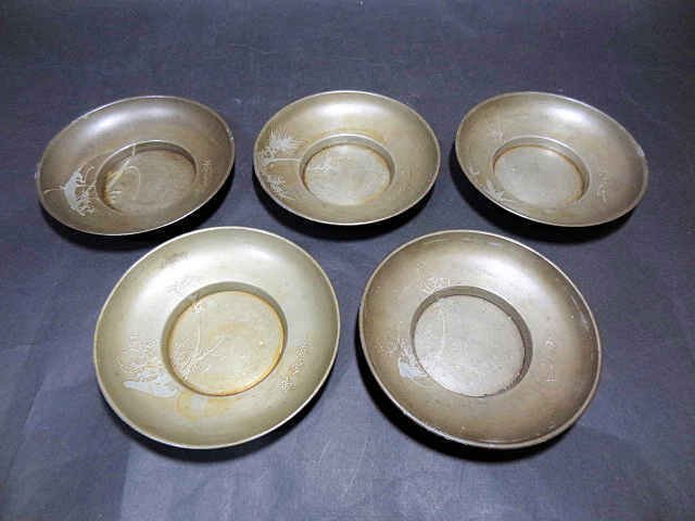 「點銅乾茂自造」古錫製，清時代 日本回流本錫錫半造酒器套組錫制酒器一壺兩杯錫杯德利酒杯錫舊藏