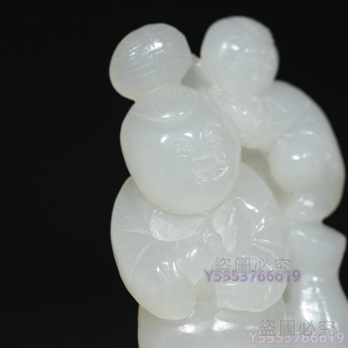 清代老和田玉【持蓮童子】掛件一物一圖細節如圖長*寬*厚6.2*3.5*1.4