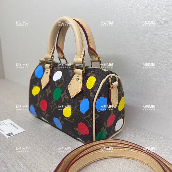 30老店預購LOUIS VUITTON Monogram Nano Speedy MINI LV x YK 草間彌生