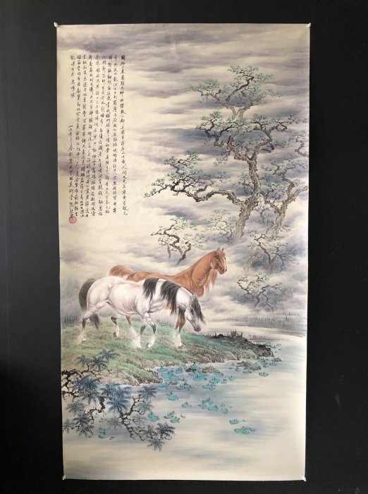 Z221【徐悲鴻】馬，六尺豎幅純手繪作品尺寸約179*97厘米未裝裱，帶水印