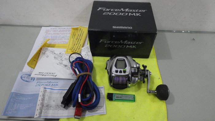 盒裝，日本製SHIMANO FORCE MASTER 2000 MK 電動捲線器，原廠標示最大
