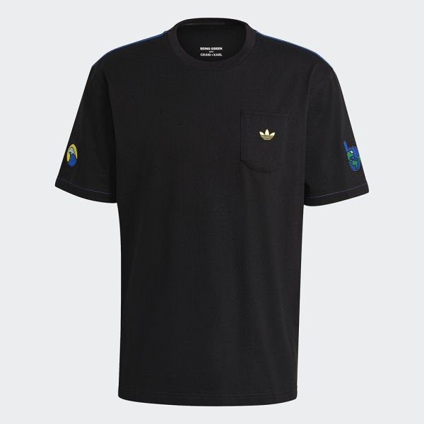 Adidas CRAIG & KARL 男裝短袖T恤休閒藝術人臉純棉黑【運動世界