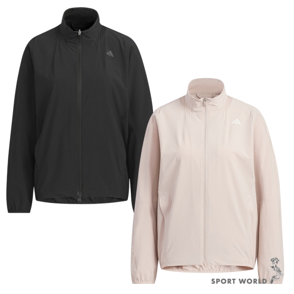 Adidas 立領外套 女裝 吸濕排汗 反光 黑/粉【運動世界】KE9131/KE9132