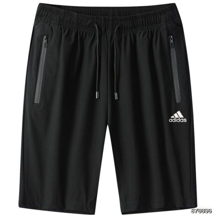 現貨熱銷-Adidas 短褲 休閒短褲 愛迪達休閒運動跑步男士短褲 運動五分褲 運動褲 男生短褲 兩側拉鏈口袋