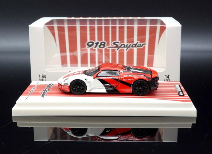 M.A.S.H】現貨特價Timemicro 1/64 Porsche 918 Spyder 紅白塗裝| Yahoo拍賣