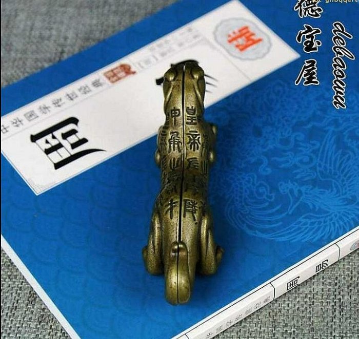 時光銅虎符擺件古玩銅器黃銅實心虎符印章兵符權力信物家居辦公室L