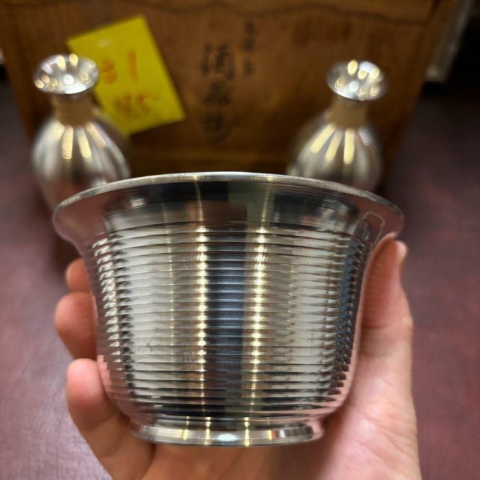 日本回流本錫錫半造酒器套組錫制酒器兩壺五杯溫酒碗錫杯德利酒杯錫壺錫