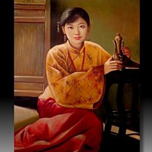 金王記拍寶網】U1492 陳逸飛款美人圖手繪原作油畫一張罕見稀少藝術無價