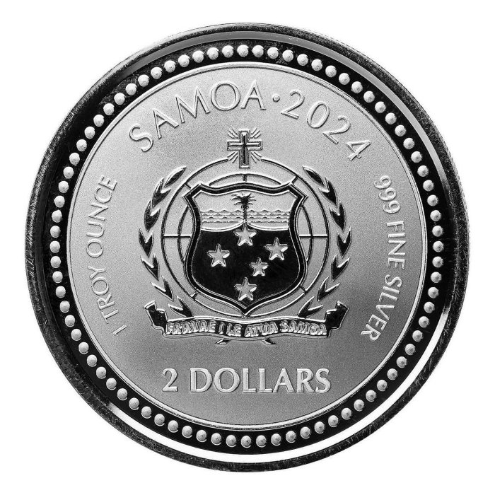 薩摩亞耶穌造物主彩色銀幣1盎司全球限量2000個純銀999 2024 Scottsdale
