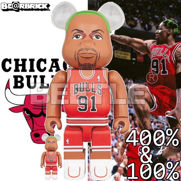 BEETLE BE@RBRICK NBA LEGENDS 傳奇球星RODMAN 小蟲庫柏力克熊400 100