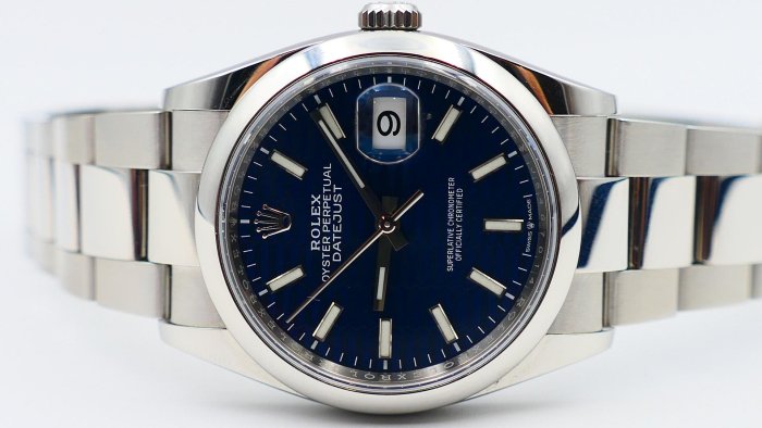 【美好時光】停產藍色格子Motif藍面!2023年份勞力士ROLEX 126200近新美品盒單全( 126234 116200參考)