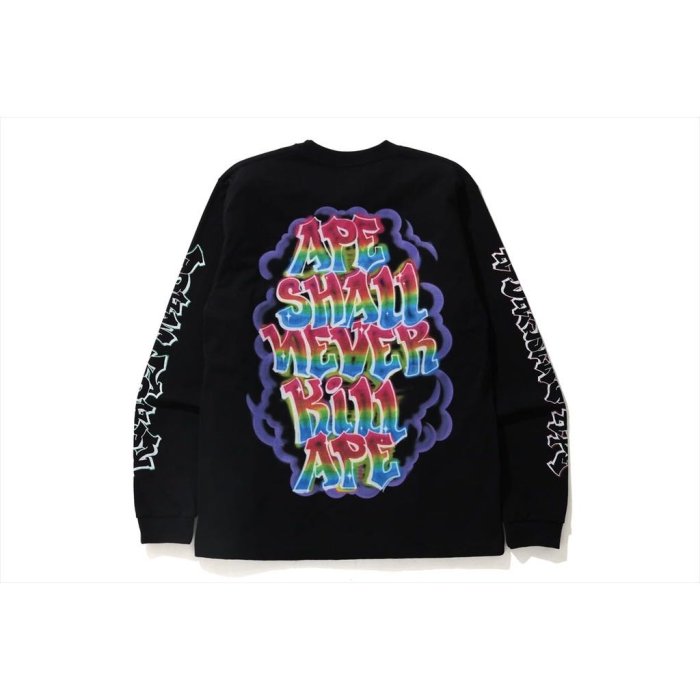 BAPE X READYMADE SPRAY WIDE L/S TEE 聯名款長T | Yahoo拍賣