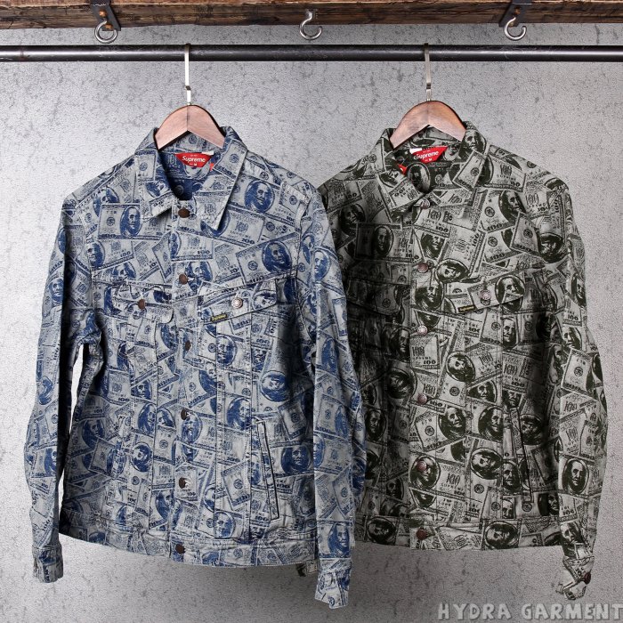 ジャケット・アウター Supreme 100Dollar Bill Trucker Jacket Fall/Winter 2017 Preview – Supreme