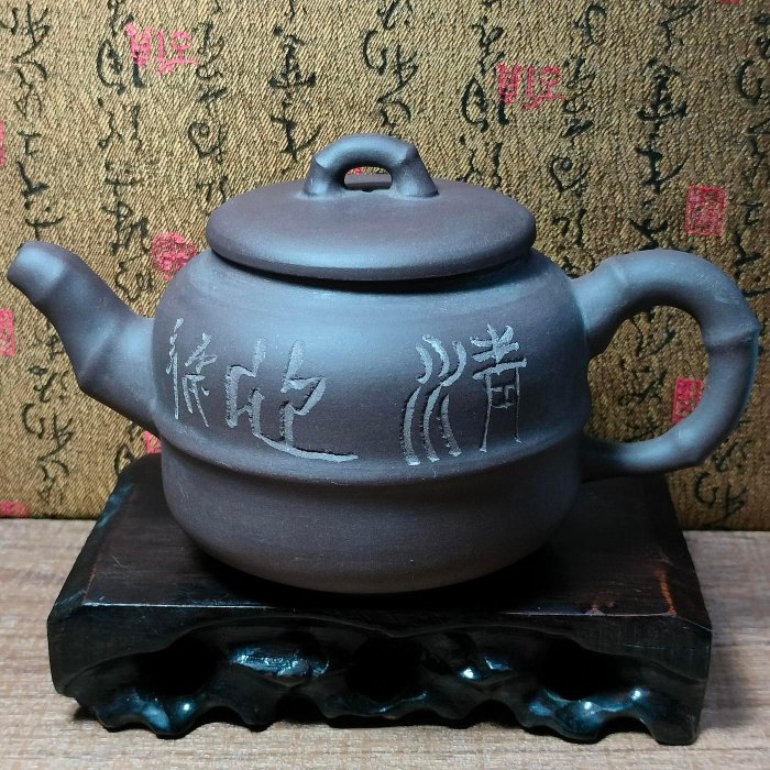 早期收藏約30年［弘一堂紫砂竹節壺］實用的好壺→手拉胚、大容量、出水